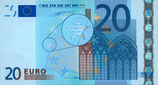 Front 20 Euro Banknote