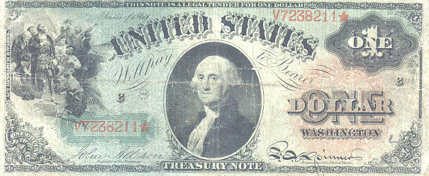 us banknotes - one dollar