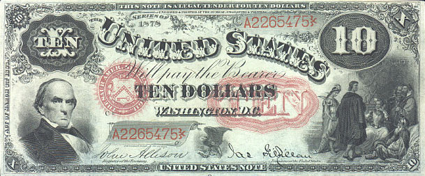 us banknotes - ten dollars
