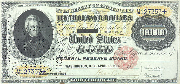 us banknotes - ten thousand dollars