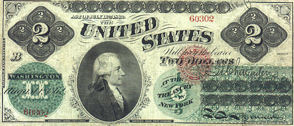 us banknotes - two dollars