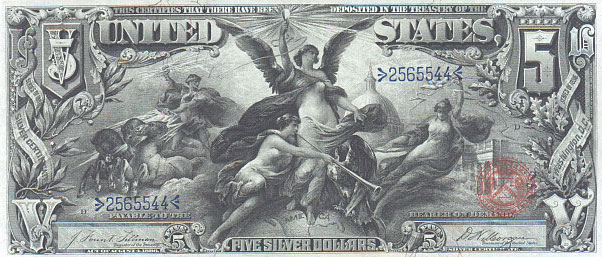 us banknotes - five dollars